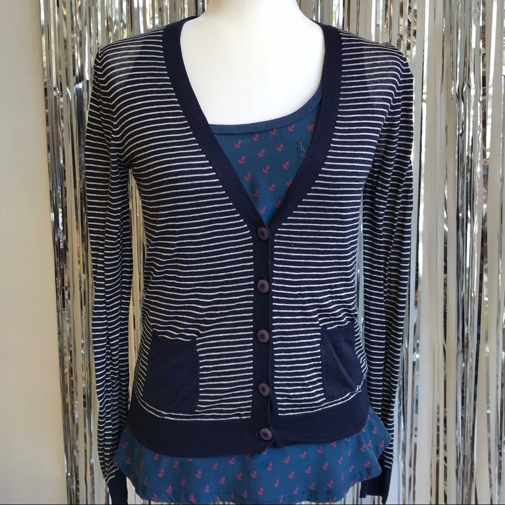 J Crew Stripe Cardigan